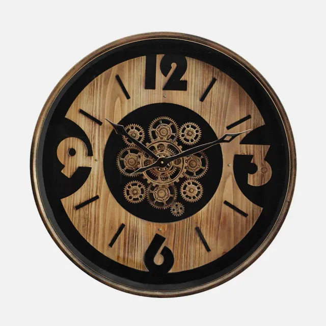 Reloj De Pared color Negro/haya/oro SÓLO ENVÍO