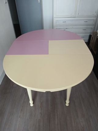 Mesa comedor extensible bicolor