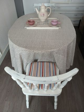 Mesa comedor extensible bicolor