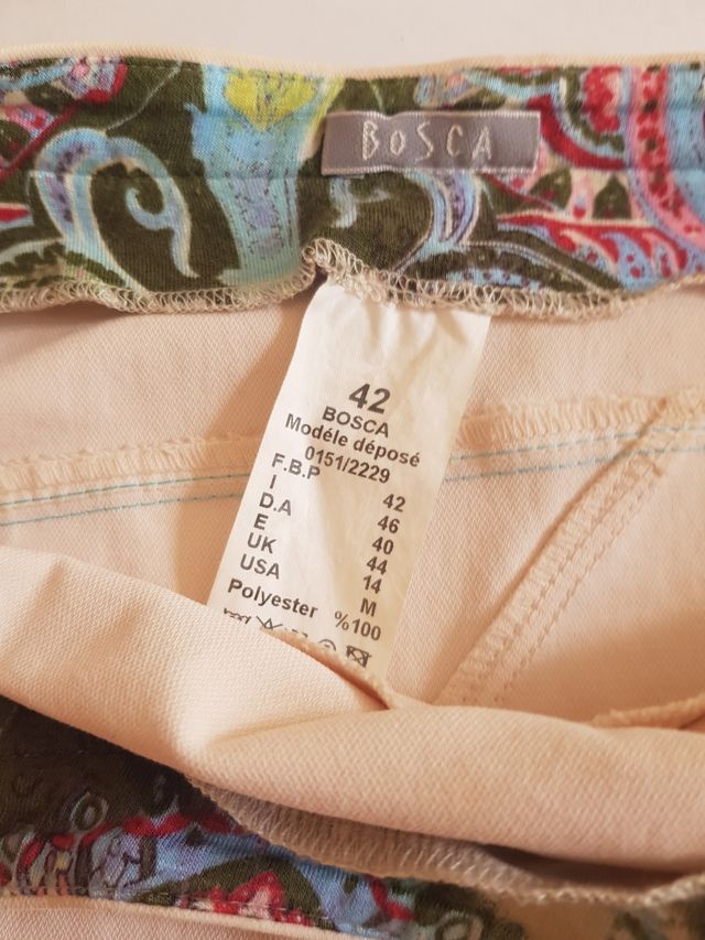 Falda midi algodón - Rosa/Blanco