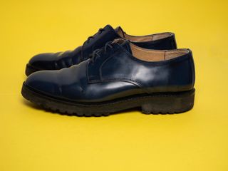 Scarpe stringate in pelle blu Classic Leone