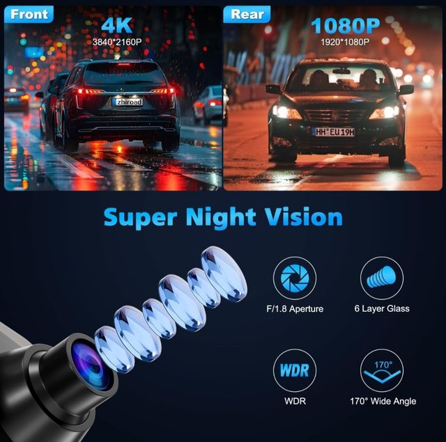 Dashcam coche retrovisor 4k