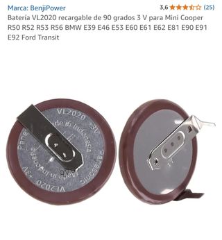 Batería recargable para coche Míni Cooper
