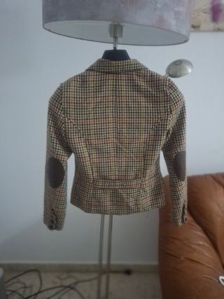 Chaqueta Blanco cuadros beige-marrón