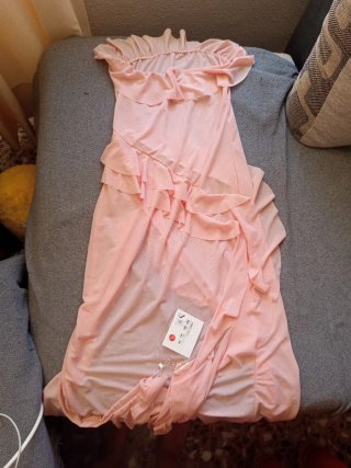 Vestido largo rosa - Talla S
