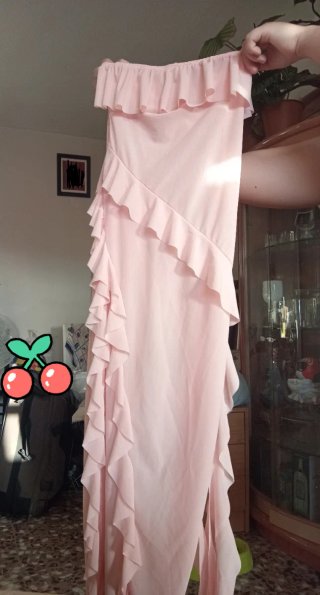 Vestido largo rosa - Talla S
