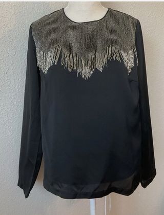 Blusa SANDRO fiesta negra, talla S-M