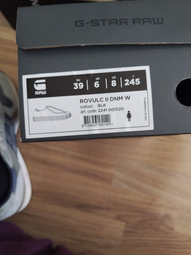 Zapatillas negras G-Star Rovulc Talla 39 Nuevas!!