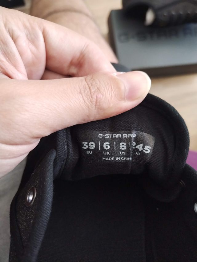 Zapatillas negras G-Star Rovulc Talla 39 Nuevas!!