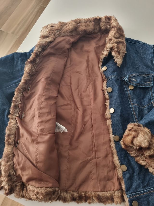 Giacchino jeans con pelliccia