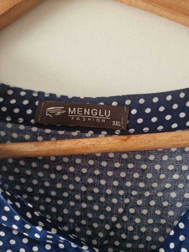 Camisa Menglu lunares azul - Talla 9