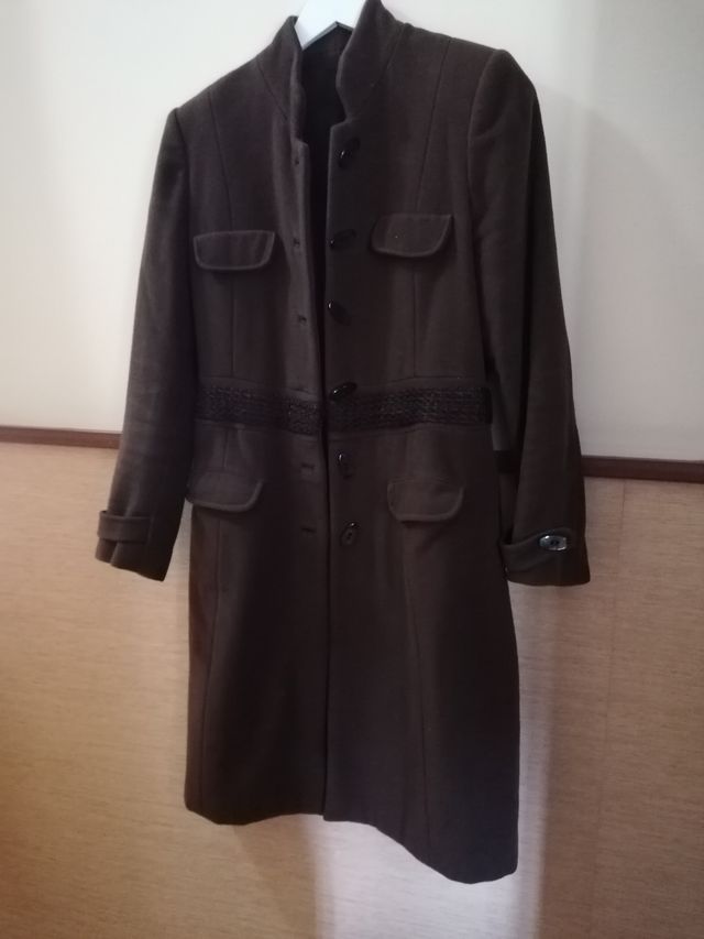 Abrigo paño invierno marrón