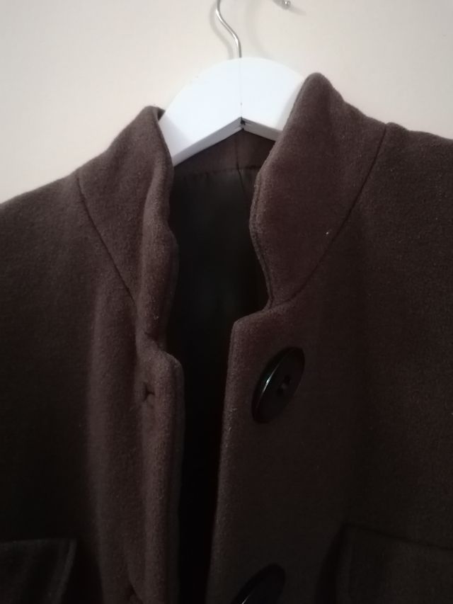 Abrigo paño invierno marrón