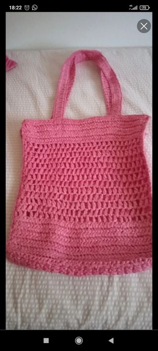 Bolsa crochet fucsia verano