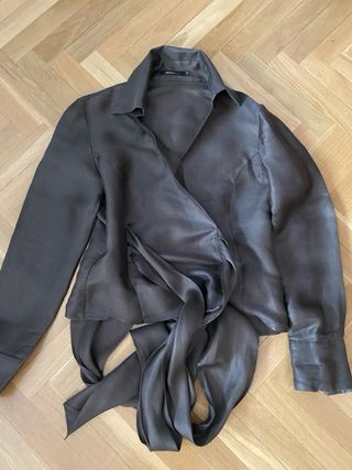 Blusa Gonnella seda marrón 