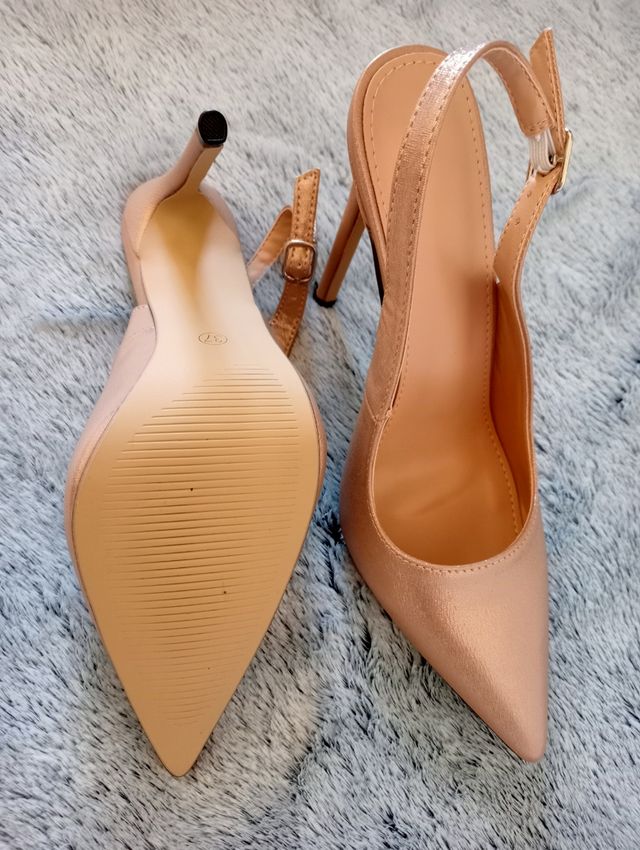 Zapatos dorados mujer -talla 37
