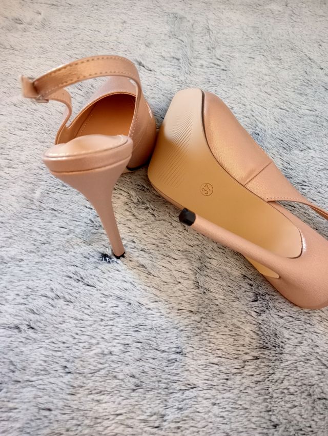 Zapatos dorados mujer -talla 37