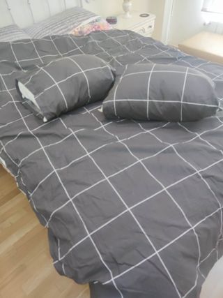 Funda nórdica cama de 90 gris/blanca reversible 