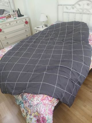 Funda nórdica cama de 90 gris/blanca reversible 