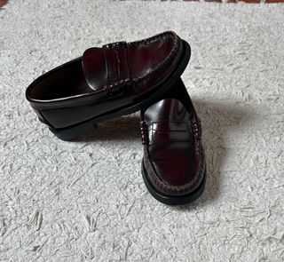 MOCASIN PIEL ARTESANO NIÑO GRANATE Tallas 26 y 29