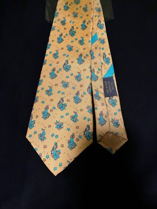 Corbata Mostaza de lis años 90