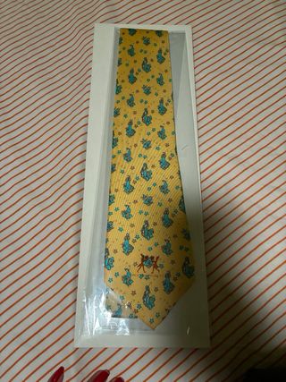 Corbata Mostaza de lis años 90