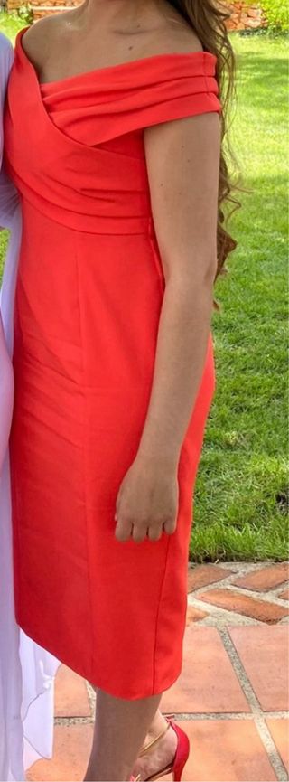 Vestido fiesta coral - Talla M