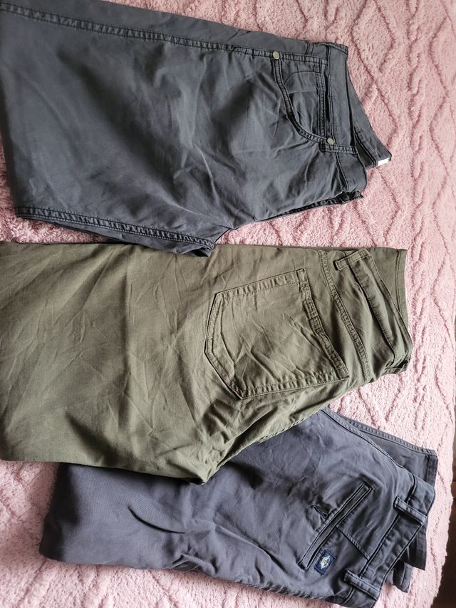 4 Pantalones Hombre - Gris & Verde