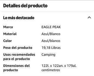 Carpa Camping Rayas Azul-Blanco