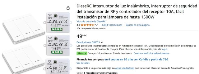 DieseRC Interruptor de luz inalámbrico