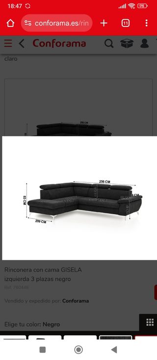 Sofá rinconera 3 plazas Conforama