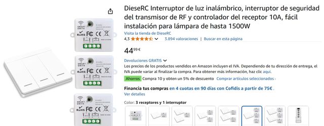 DieseRC Interruptor de luz inalámbrico