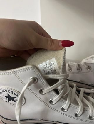 Converse plataforma blancas piel
