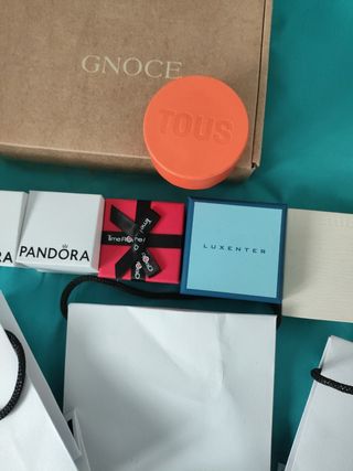 Bolsas y cajas de joyería variada, Tous y Pandora
