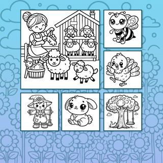 Libro para colorear para los peques granja