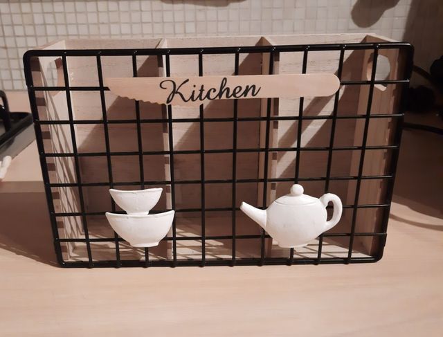 Porta utensili da cucina 3 scomparti.