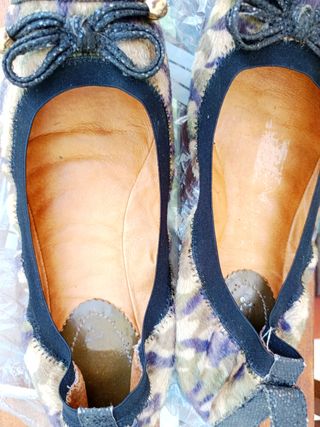 Manoletinas bailarinas café noir camuflaje talla 4