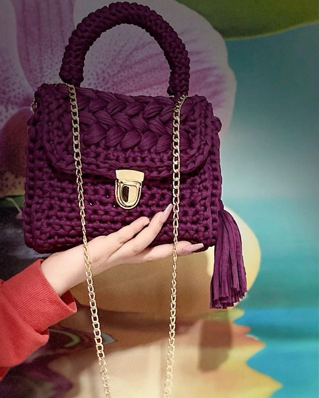 Borsa uncinetto vinaccio