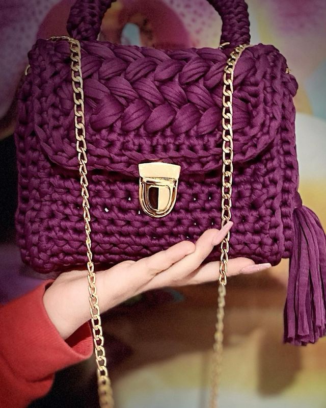 Borsa uncinetto vinaccio