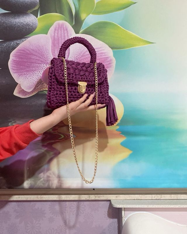 Borsa uncinetto vinaccio