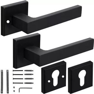 5X COPPIA MANIGLIA QUADRATA PER PORTE INTERNE NERO
