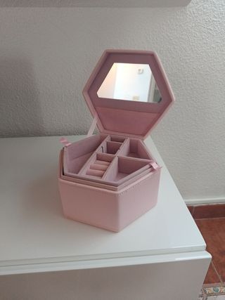 Joyero rosa hexagonal