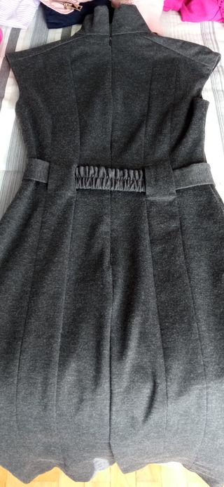 Vestido Zara invierno gris entallado