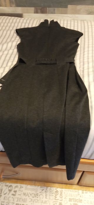 Vestido Zara invierno gris entallado