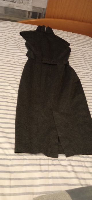 Vestido Zara invierno gris entallado