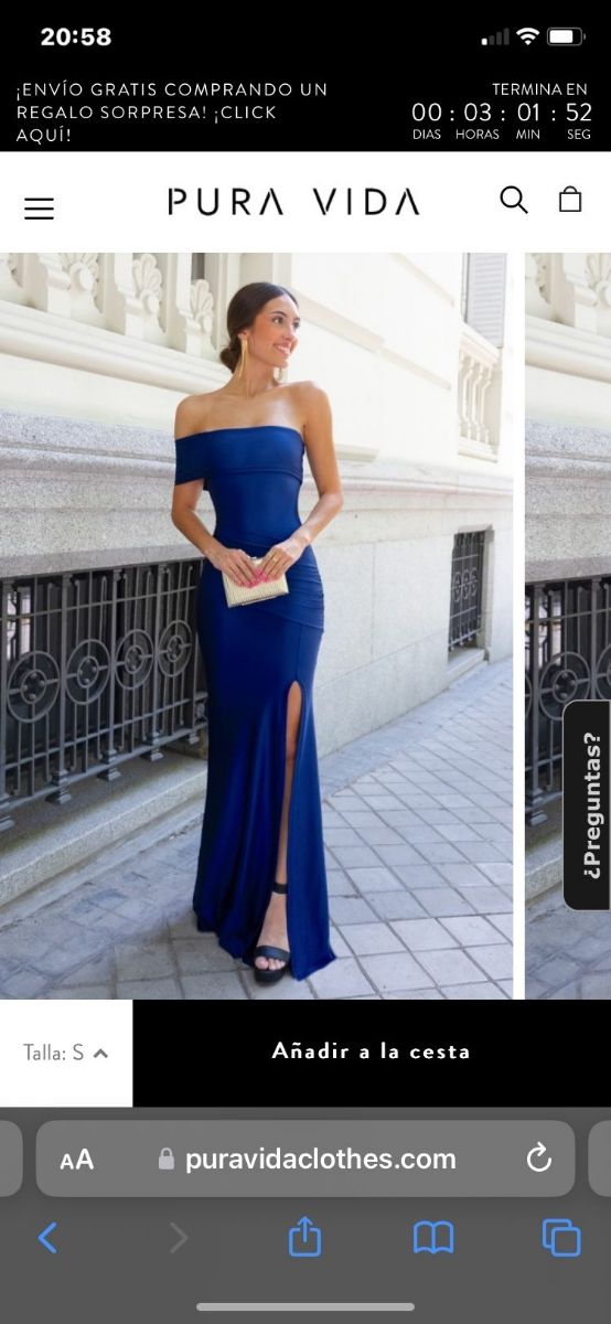 Vestido azul fiesta - Talla única