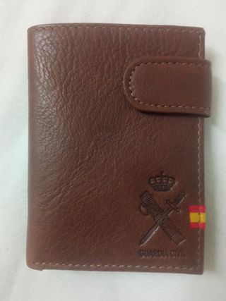 Monedero Cartera Guardia Civil Marron Cuero Piel