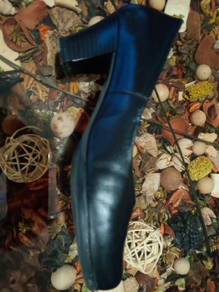 Zapatos PIEl de Salón o flamenca negro Número37