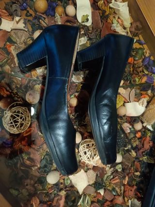 Zapatos PIEl de Salón o flamenca negro Número37