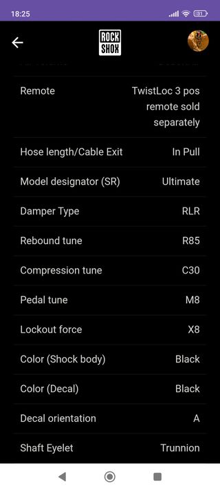 Amortiguador RockShox SidLuxe Ultimate 185x50